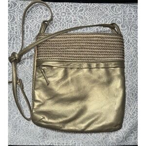 VTG Sharif Corded Crossbody Bag Purse Gold NWOT‎